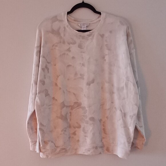 ATHLETA balance pullover white/grey floral print thin sweatshirt - Picture 1 of 9